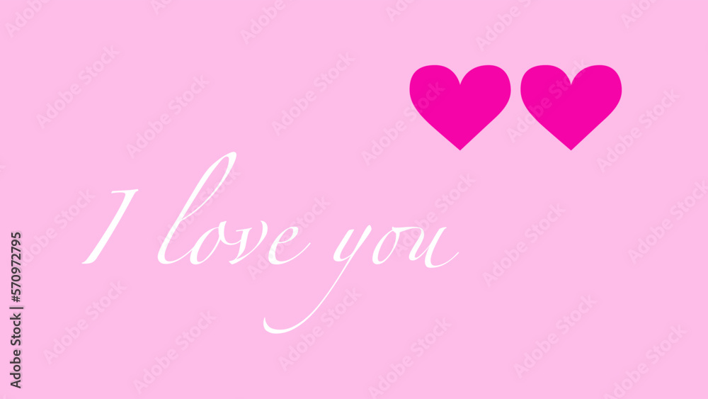happy valentines day card pink color