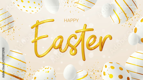 Canvas Print Easter greeting card template