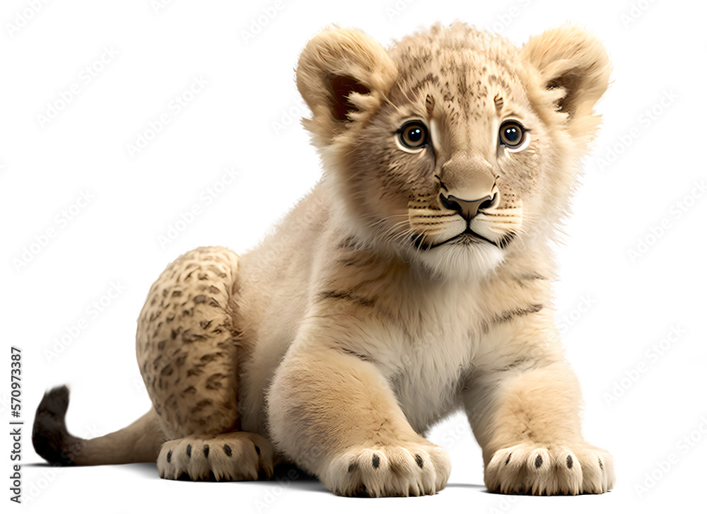 Lion cub, transparent background. Generative AI
Lion cub, transparent background. Generative AI