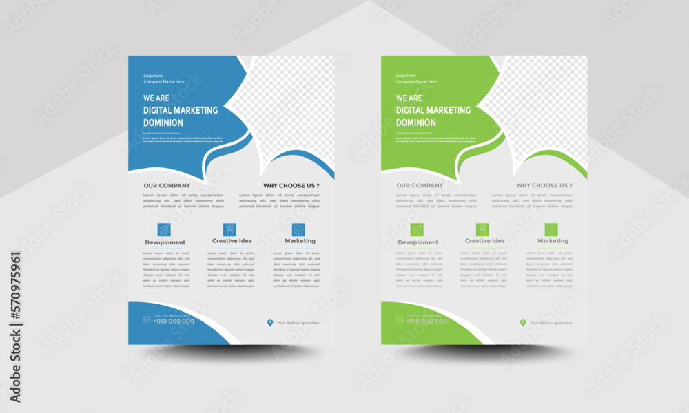 Professional & Modern Flyer Cover Design template for Development your business Professional & Modern Flyer Cover Design template for Development your business
