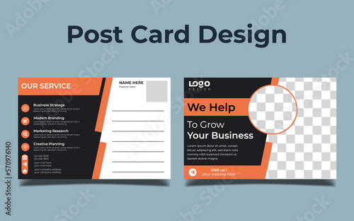 Corporate postcard template design. Print Ready Corporate Professional Business Postcard Design, Event Card Design, Direct Mail EDDM Template, Invitation Design
