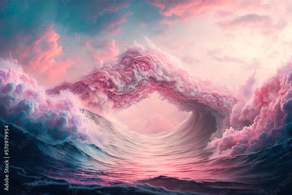 Fototapeta premium multicolors paint wave clouds splashing explosion in the air.background.Generative AI