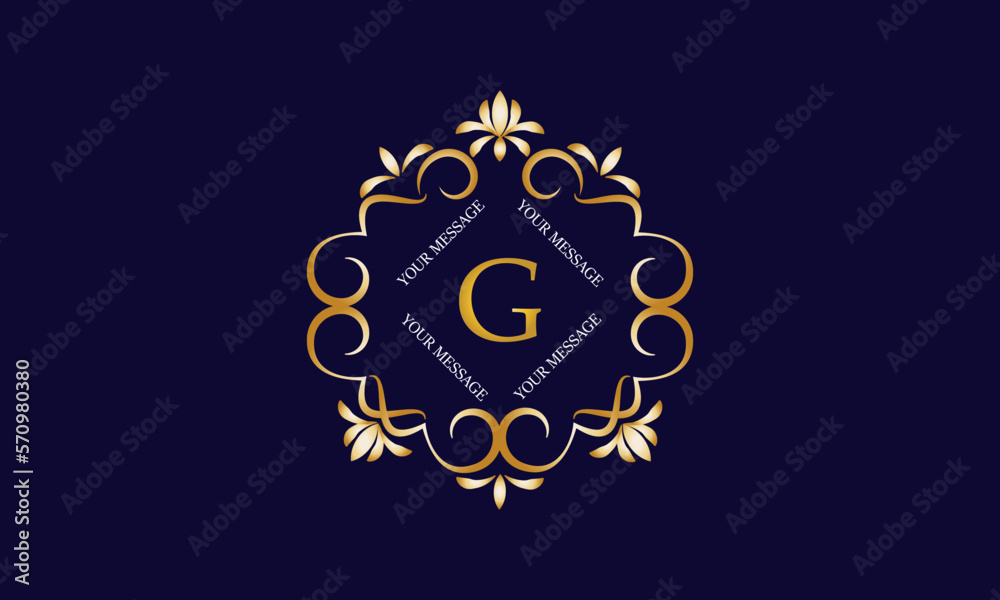 Elegant monogram design template with initial letter G. Luxury elegant ornament logo for restaurant, boutique, hotel, fashion, business.