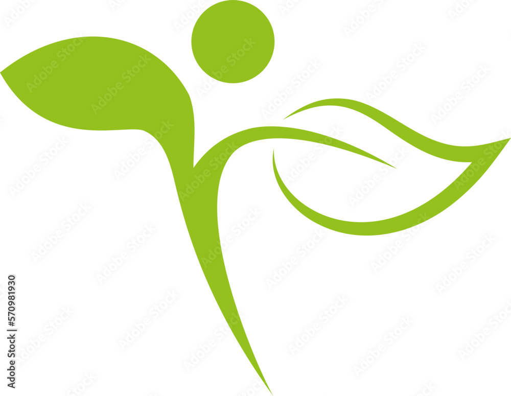 Mensch und Blätter, Chiropraktiker, Heilpraktiker und Gärtner Logo