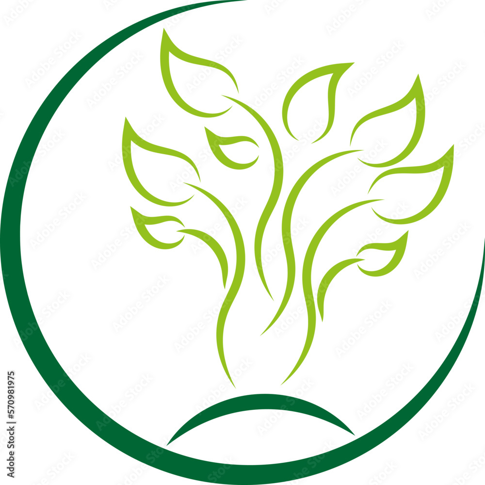 Pflanze, Blätter, Heilpraktiker und Gärtner Logo