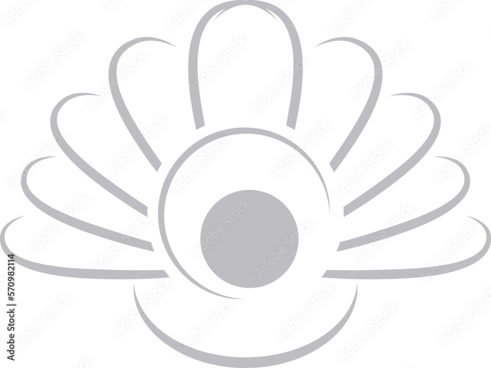 Offene Muschel mit Perlen Logo, Muschel Logo, Icon Offene Muschel mit Perlen Logo, Muschel Logo, Icon