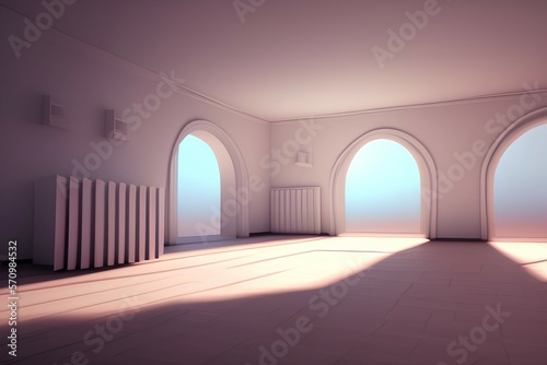 Empty interior. 3d illustration - generative ai