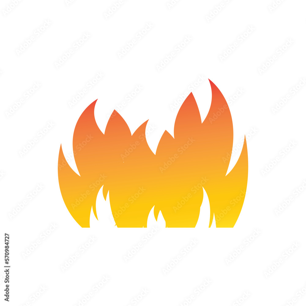 Fire, flame. Red flames in abstract style on a white background. Flat fire. Modern art isolated graphic. Fire sign. Vector Illustration Fire, flame. Red flames in abstract style on a white background. Flat fire. Modern art isolated graphic. Fire sign. Vector Illustration