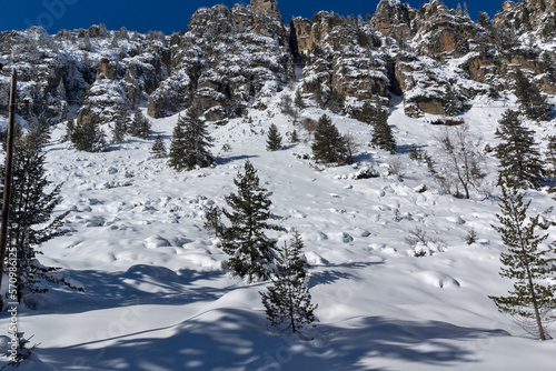 Winter view of Rila Mountain near Malyovitsa peak, Bulgaria