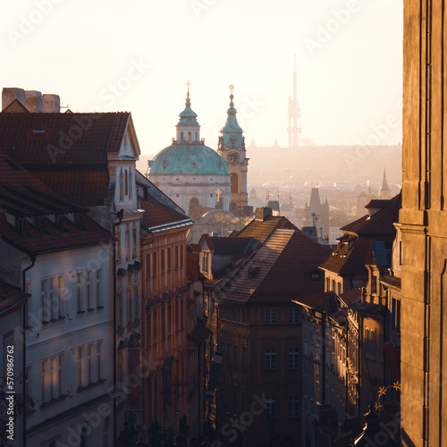 City of Prague, Czech Republic. View of the morning city.