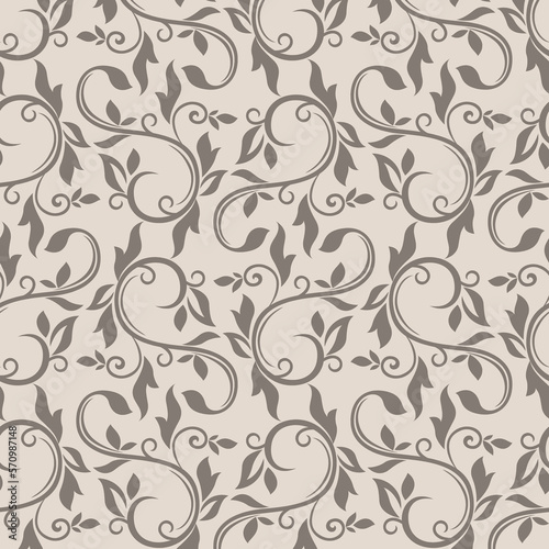 Seamless damask pattern with elements 