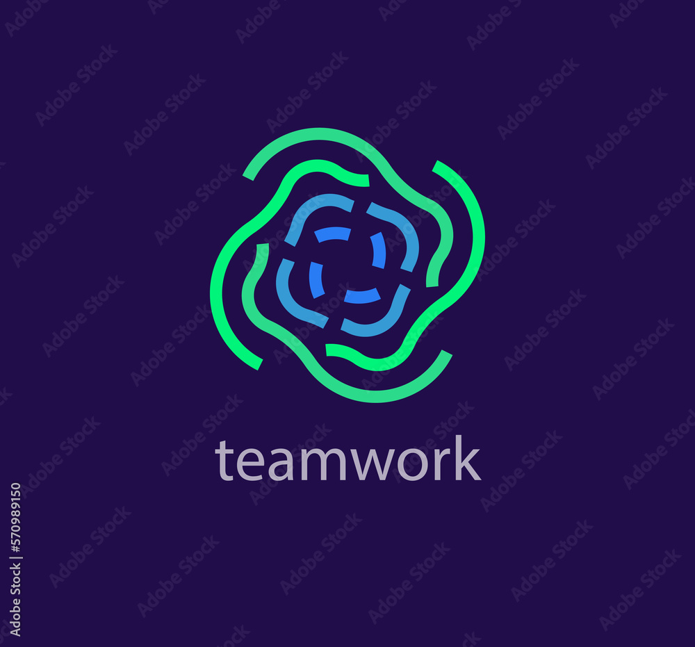Circular line teamwork and solidarity idea logo. Unique color transitions. people logo template. vector. Circular line teamwork and solidarity idea logo. Unique color transitions. people logo template. vector.