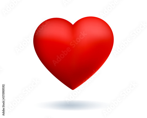 3d heart red vector isolated illustration
