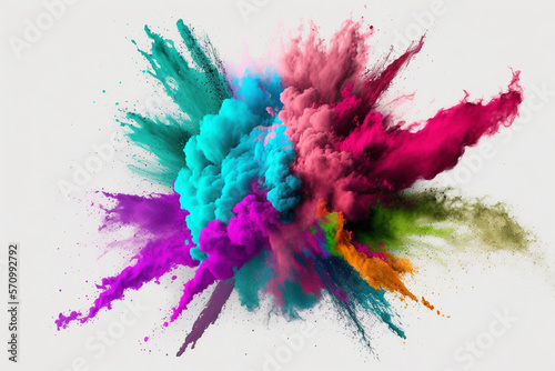 Holi powder colorful explosion