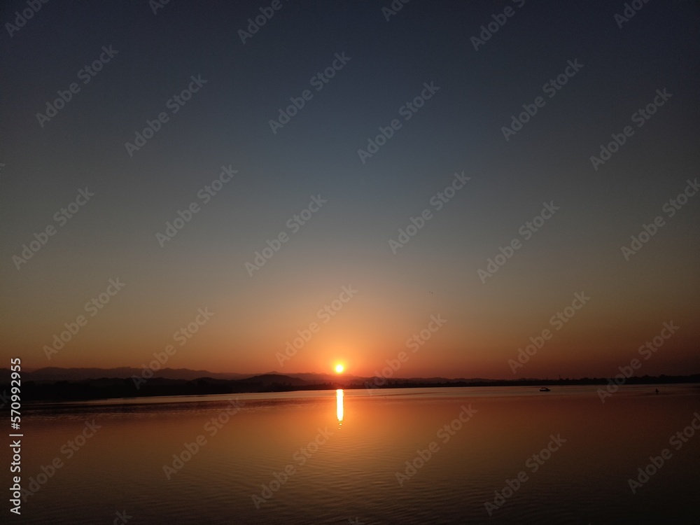 sunrise over the lake