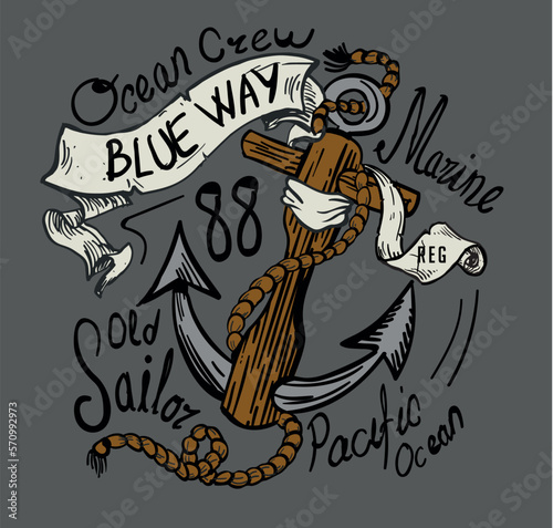 vector anchor print for t shirt prints
