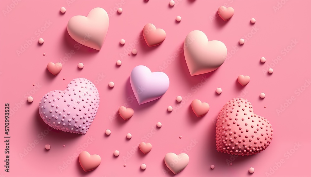 Adorable Pink Background with Tiny Hearts