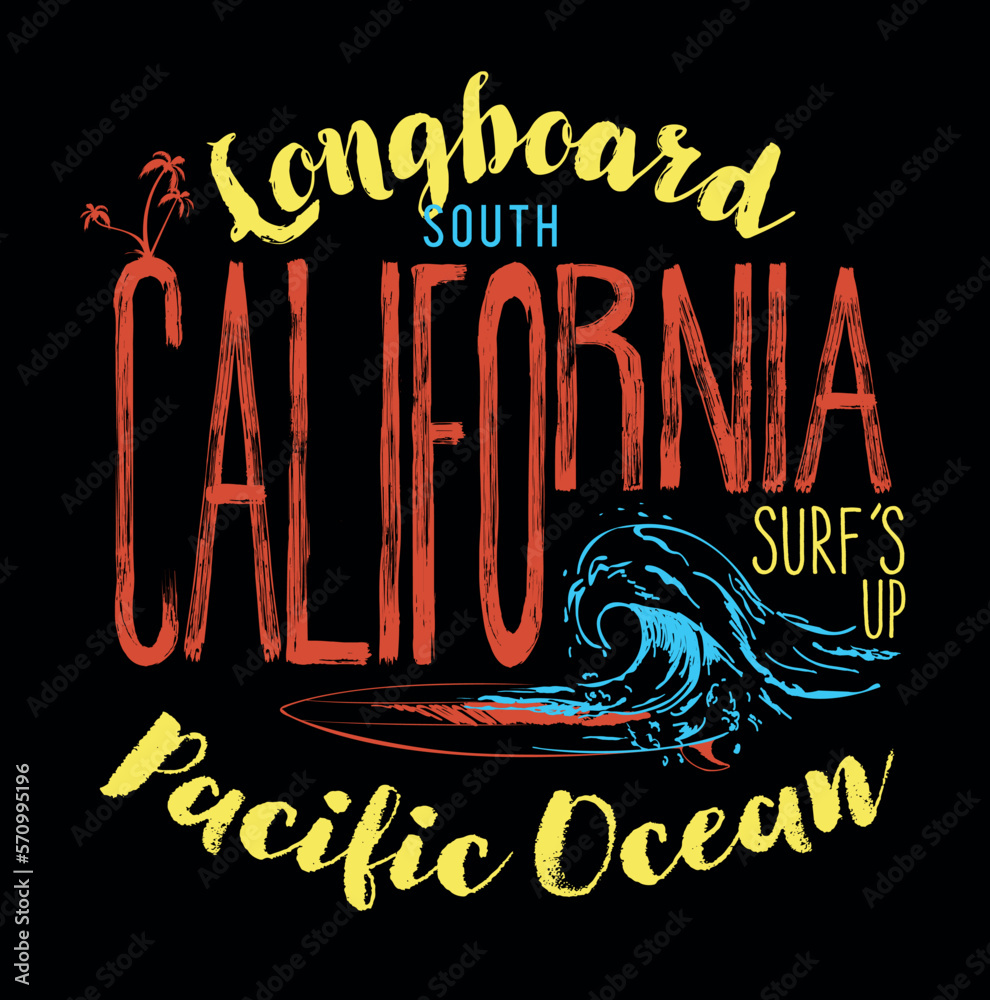 Obraz premium vector surf illustration text print