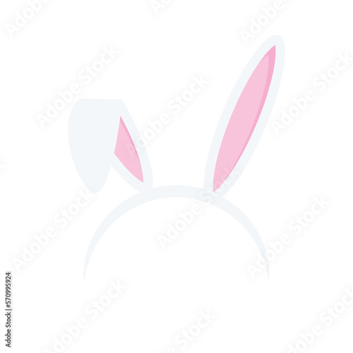 Easter rabbit ears headband  icon  isolated on white background. Flat cartoon easter card design element. Spring hare ear accessory