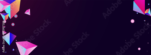 Holographic Elements Vector Panoramic Dark Violet