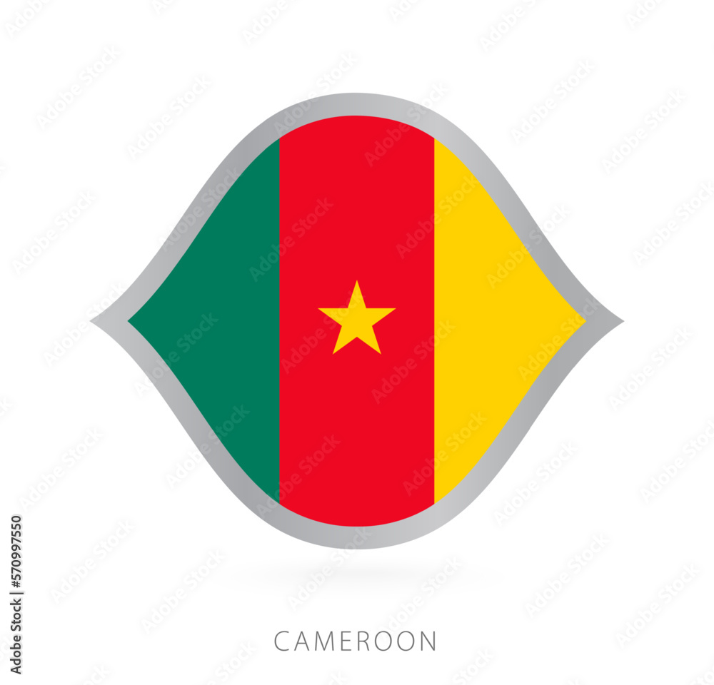 Cameroon national team flag in style for international basketball competitions. Cameroon national team flag in style for international basketball competitions.