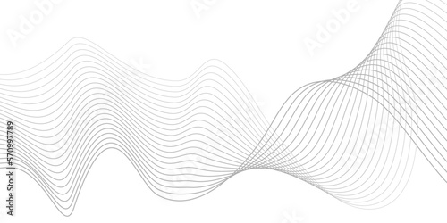 Fotografiet Undulate Grey Wave Swirl, frequency sound wave, twisted curve lines with blend effect