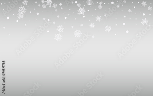 Winter Snowfall Vector Silver Background. Holiday