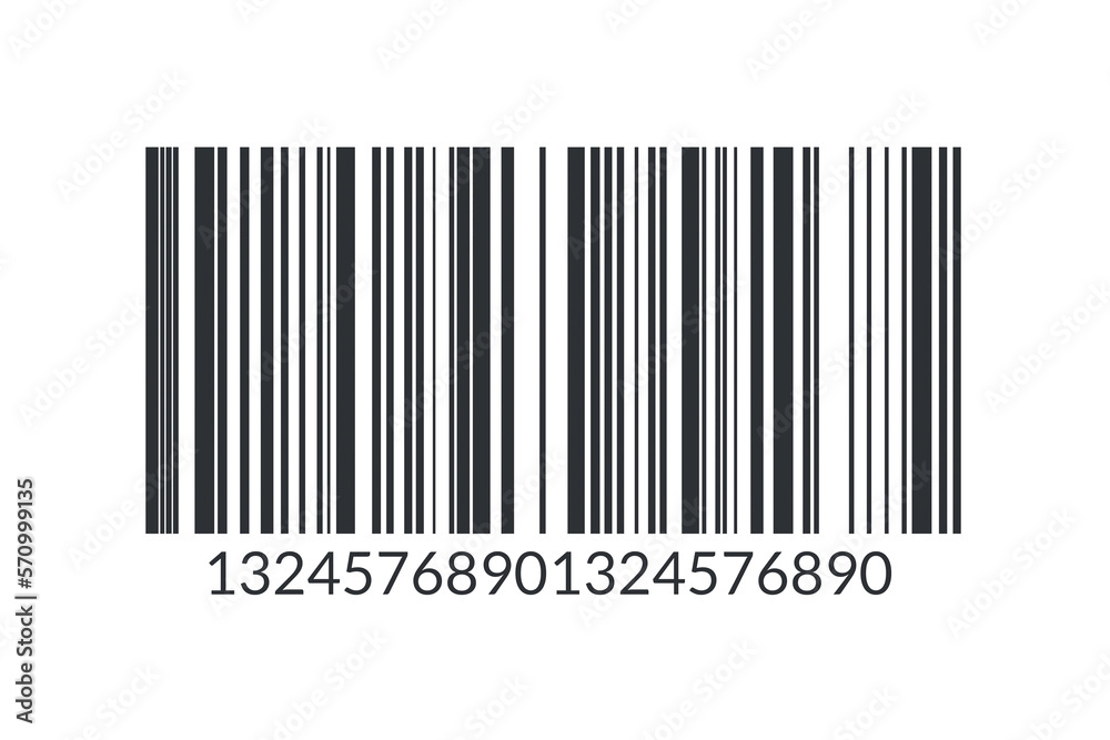Barcode isolated on white background. Top view. 3d render