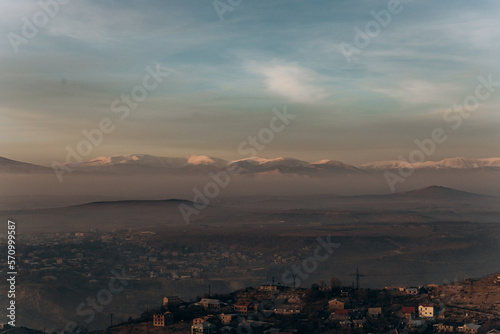 Mount Ararat on the background of the city of Yerevan