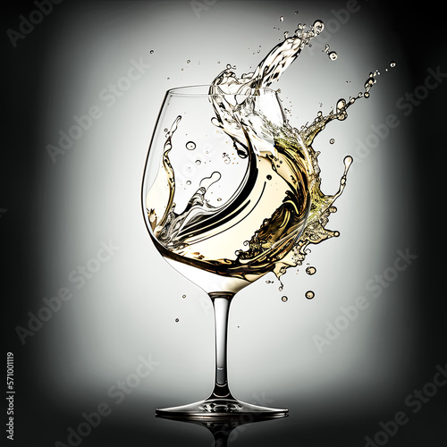 I watched as the white wine glass made a splash when it hit the floor. - Generative AI