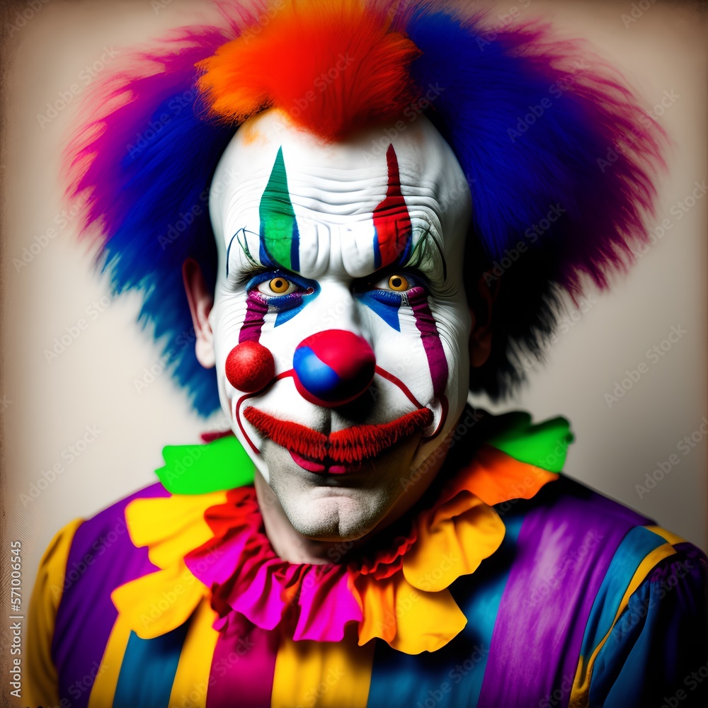 Devil Clown, Generative AI Illustration Devil Clown, Generative AI Illustration