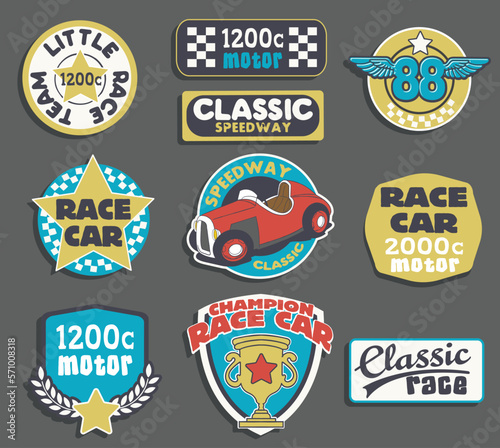 vector cartoon hot rod print for boy t shirts 