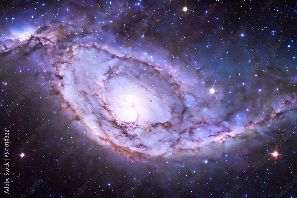 Obraz premium Abstract outer space endless nebula galaxy background. Generative ai