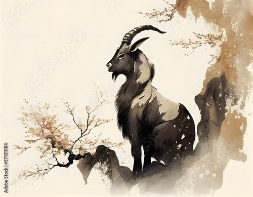 AI Generated, animals chinese zodiac (with others) in the way of chinese painting.