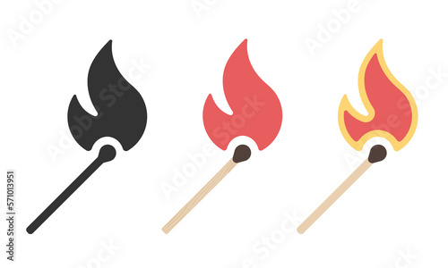 Matches. Flat colored vector illustration. Isolated on white background.