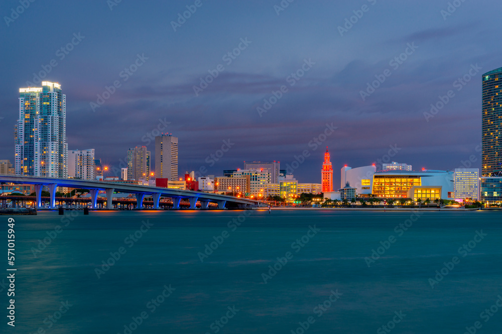 Miami Florida Skyline at Night