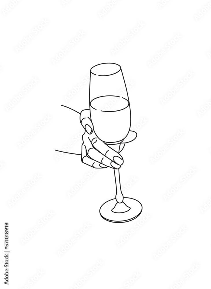 Female Hand Holding Wine Glass