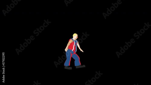 Clown Donald Trump Dancing 3D Animation With Alpha Video