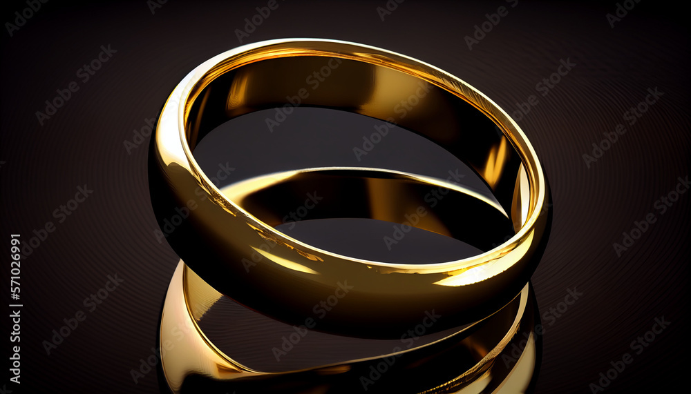 Golden ringisolated with a dark backgrop background in shiny light, generative ai Golden ringisolated with a dark backgrop background in shiny light, generative ai
