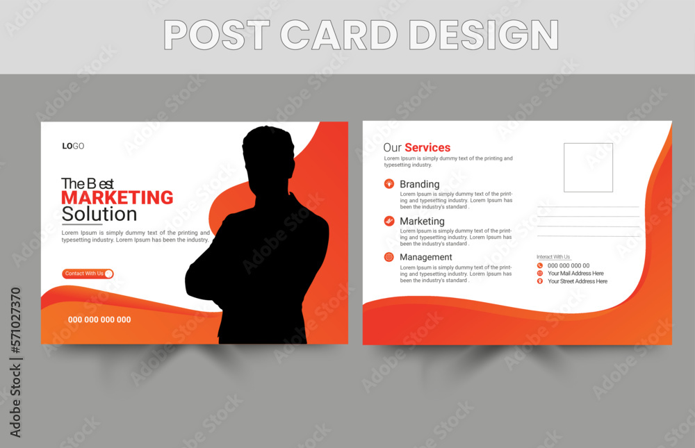 Mordern,Minimal,Corporate,Marketing, business proposal, promotion, advertise, publication, Postcard template design.