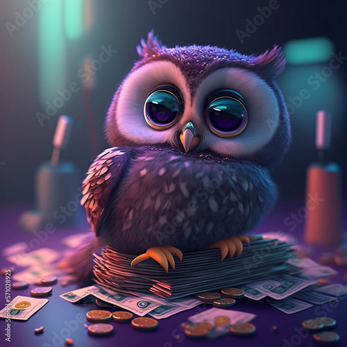 Wise Wealth: The Owl's Prosperous Perch