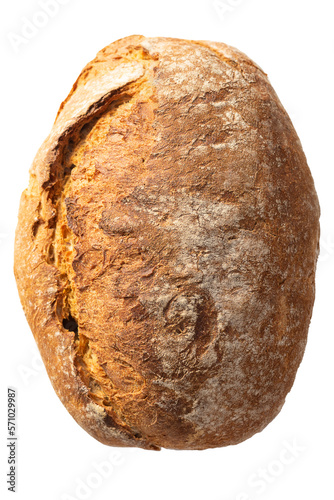 Obraz na płótnie PNG. Round bread made from dark flour. view from above w salonie