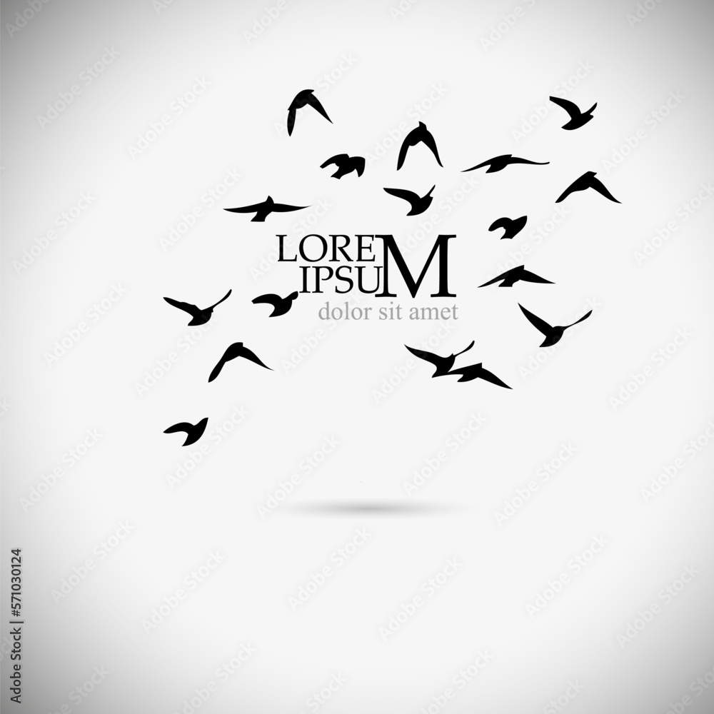 Flying birds logo. Free birds. Vector illustration Flying birds logo. Free birds. Vector illustration