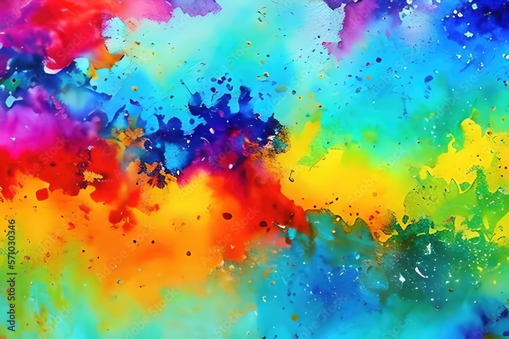 Fototapeta premium Abstract colorful watercolor background. Ai generative
