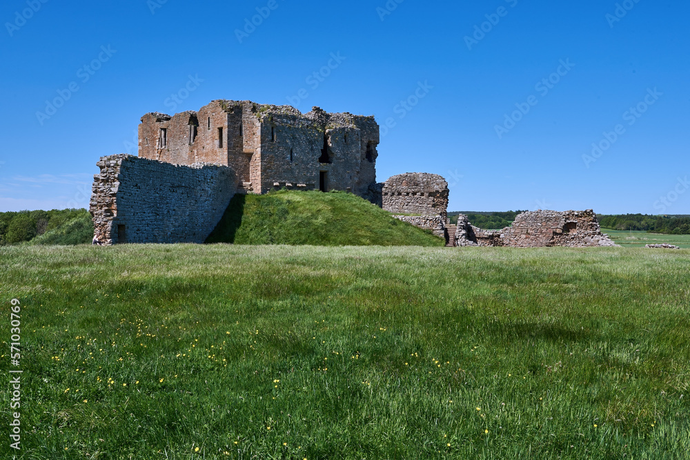 Ancient Ruins of Duffus Castle in Moray