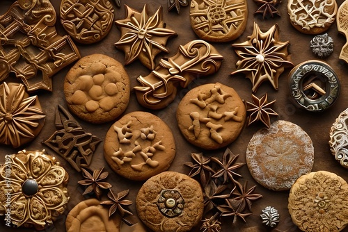 Assorted Cookie Closeup. Ai generative