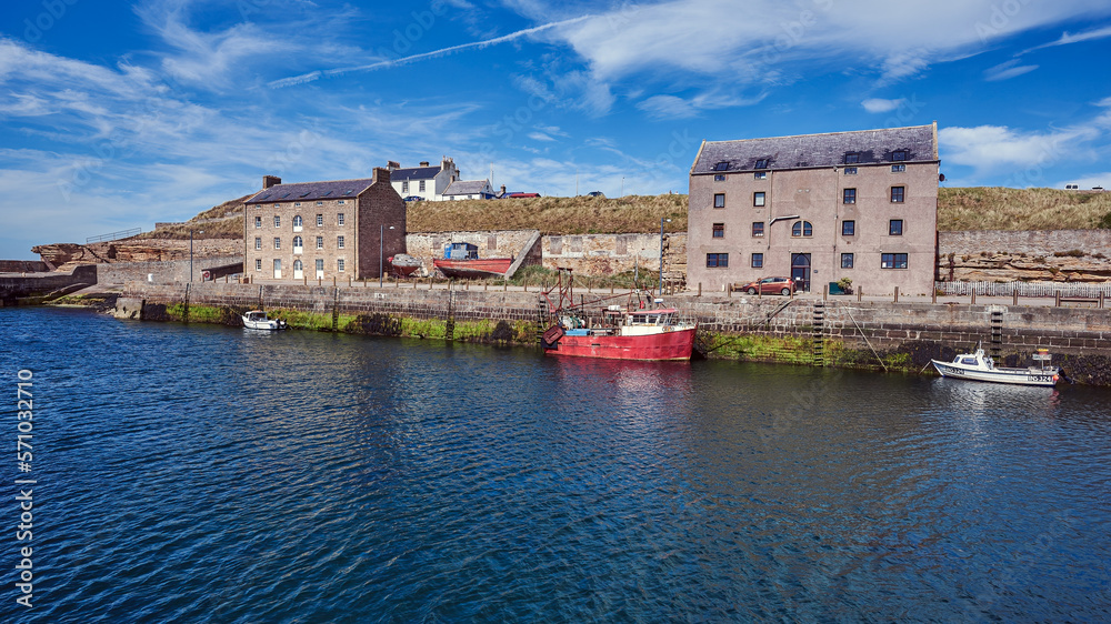Scenic View of Burghead Harbour on the Moray Firth