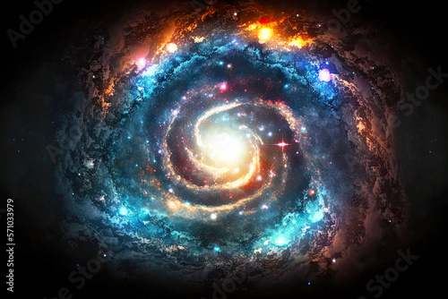 endless galaxy in cosmos with stars energy of the universe, generative ai