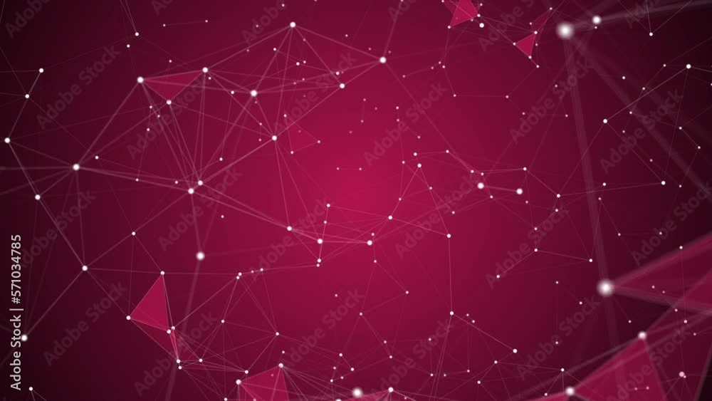 4k minimalist abstract red animated seamless loop background. Minimal polygonal random network. Soft luxury gradient color 2023 Viva Magenta backdrop. Deluxe elegant festive abstract digital wallpaper
