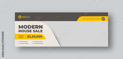 Real estate social media facebook cover web banner template
